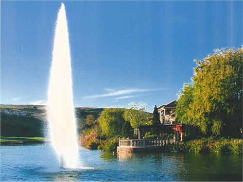 Water Feature This water feature announces the end or beginning of a golf course.
