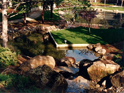 Water Feature Water beside noisy traffic can be obscured by “white noise